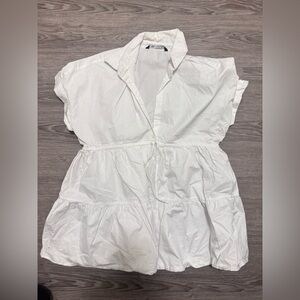 Zara White Blouse with Button Detail